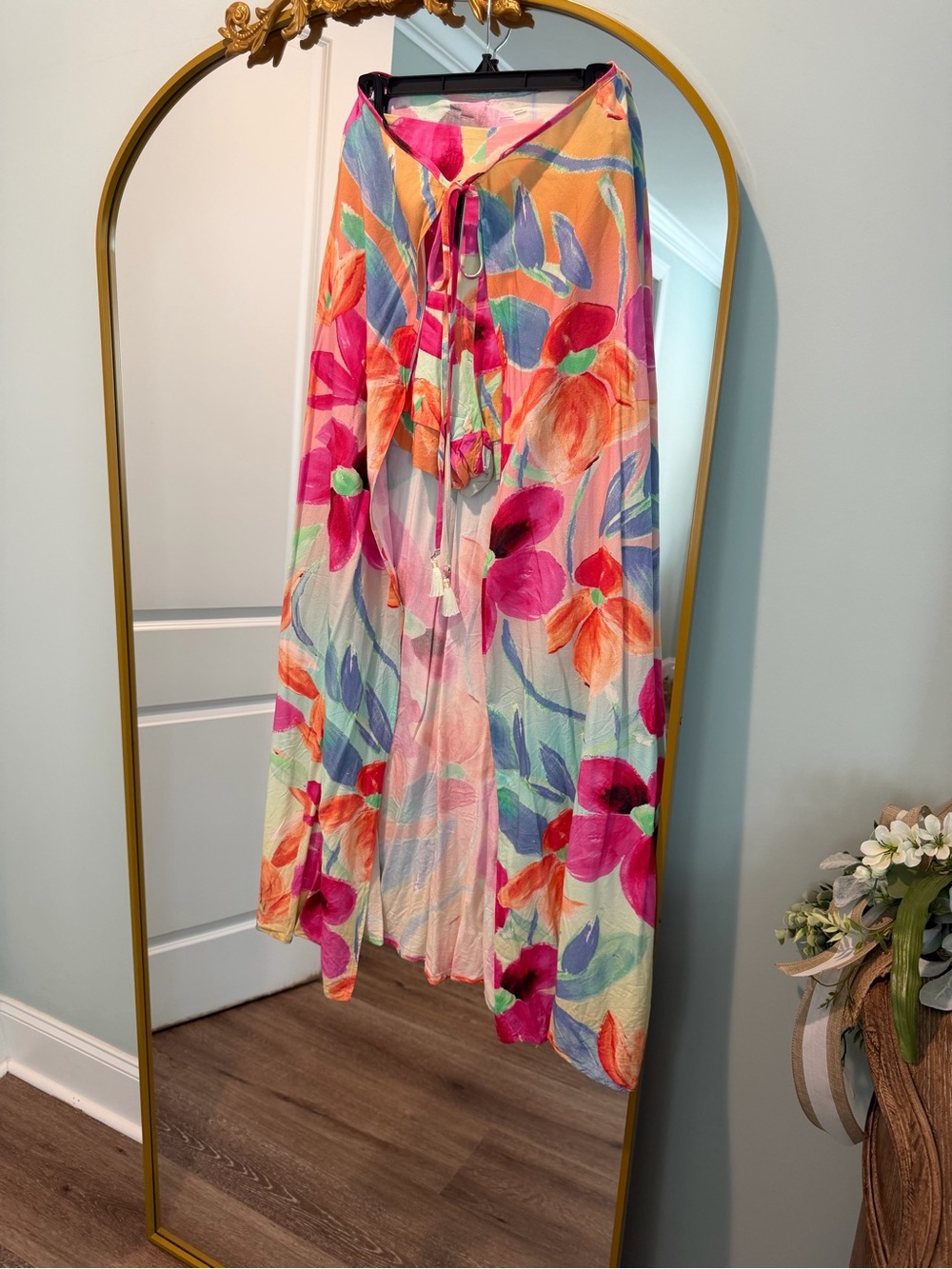 Floral Tie-Waist Maxi Skirt - Multicolor
